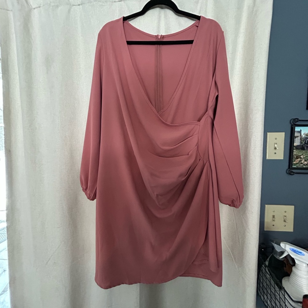 Elegant Draped Pink Dress